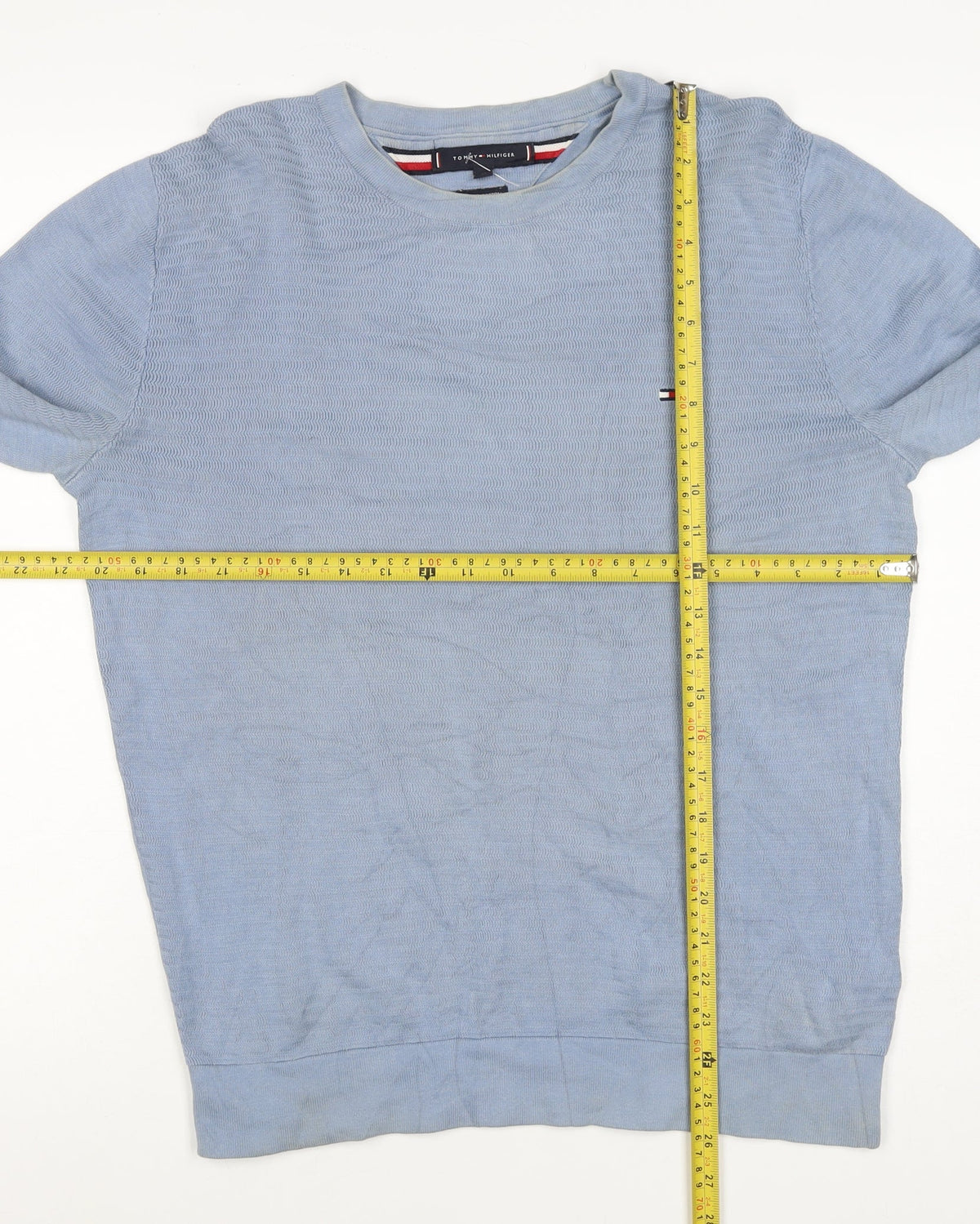 Tommy Hilfiger Men’s Blue M Crew Neck Logo Cotton Sweatshirt