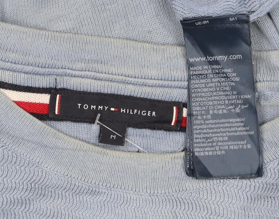 Tommy Hilfiger Men’s Blue M Crew Neck Logo Cotton Sweatshirt