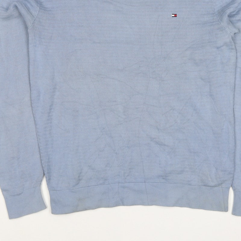 Tommy Hilfiger Men’s Blue M Crew Neck Logo Cotton Sweatshirt