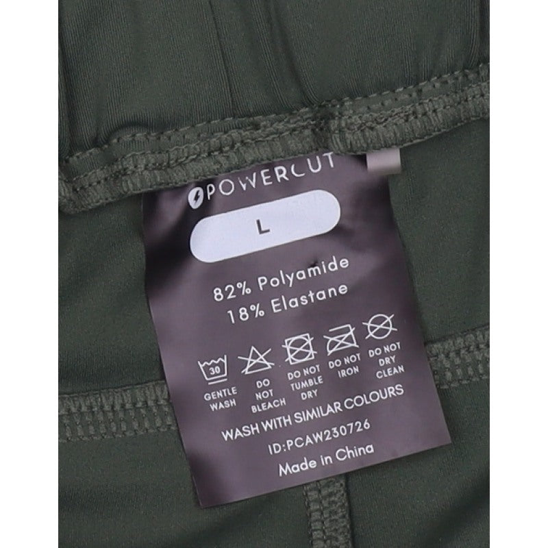 Powercut Men's Green L Jogger Trousers Drawstring Stretch Gym Running