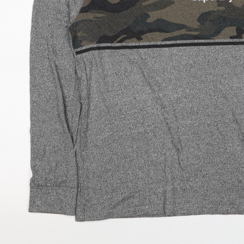 Superdry Men’s Grey M Camo Graphic Crew Neck Sweatshirt