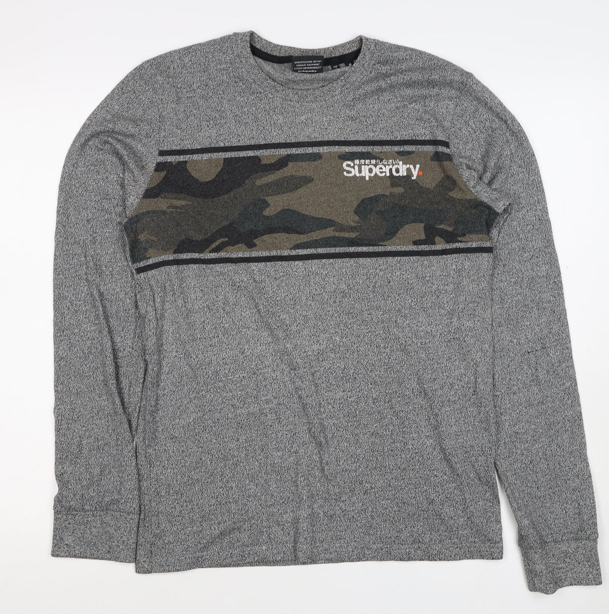 Superdry Men’s Grey M Camo Graphic Crew Neck Sweatshirt