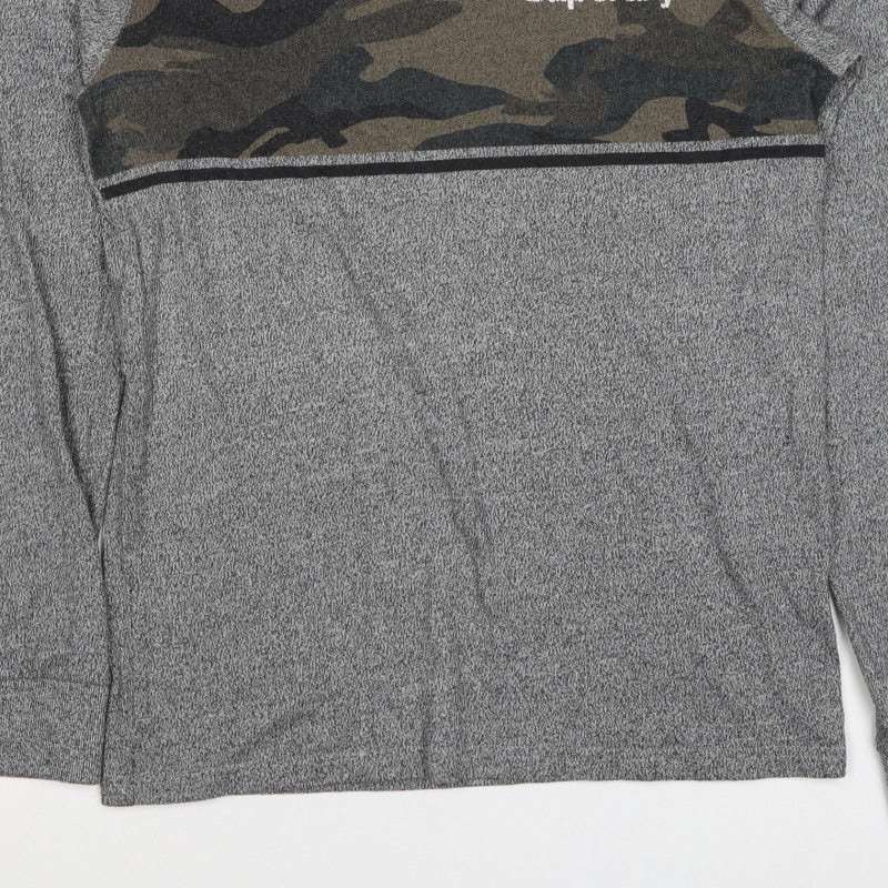 Superdry Men’s Grey M Camo Graphic Crew Neck Sweatshirt