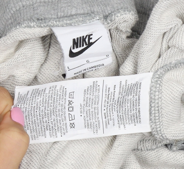 Nike Men’s Grey Large Sweatpants Jogger Cotton Drawstring