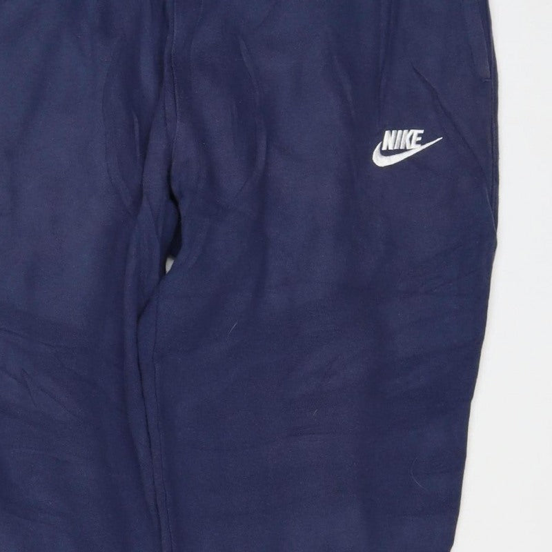 Nike Men's Navy M Fleece Sweatpants Elastic Waist Logo