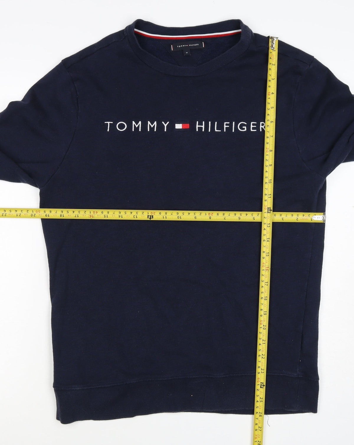 Tommy Hilfiger Men’s Blue M Crew Neck Embroidered Logo Sweatshirt