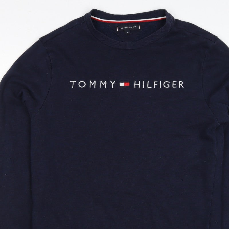 Tommy Hilfiger Men’s Blue M Crew Neck Embroidered Logo Sweatshirt