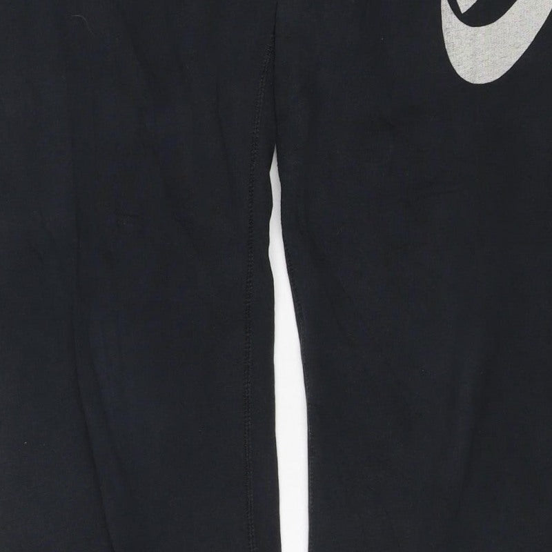 Nike Women Black S Jogger Sweatpants Fleece Logo Drawstring