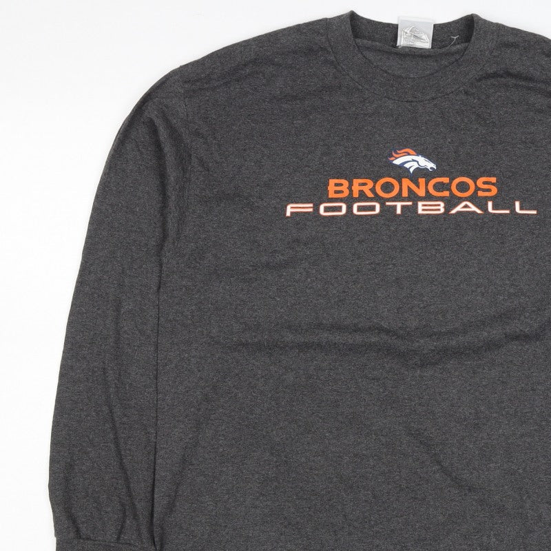 NFL Team Apparel Men’s Grey L Denver Broncos Football Sweatshirt