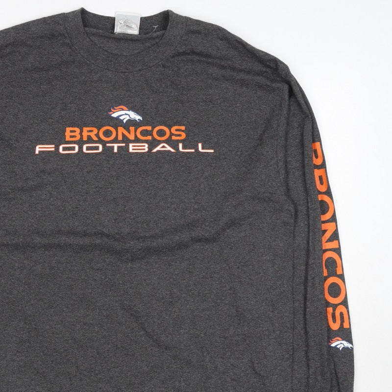 NFL Team Apparel Men’s Grey L Denver Broncos Football Sweatshirt