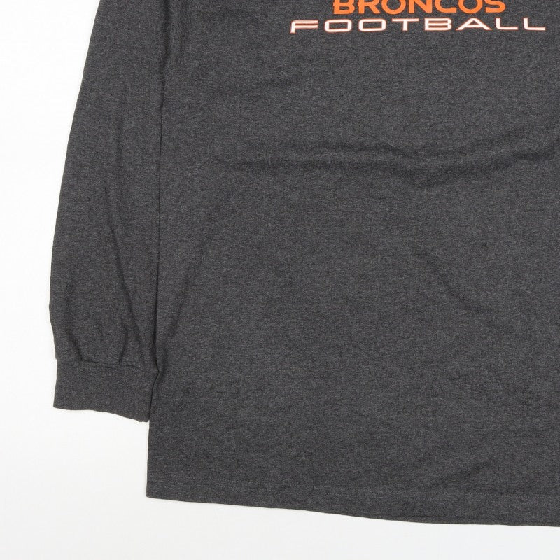 NFL Team Apparel Men’s Grey L Denver Broncos Football Sweatshirt