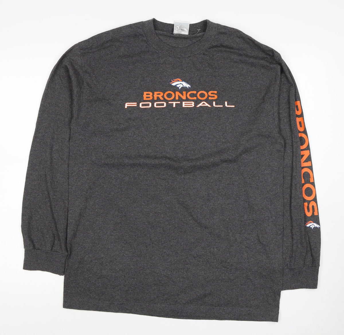NFL Team Apparel Men’s Grey L Denver Broncos Football Sweatshirt