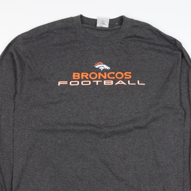 NFL Team Apparel Men’s Grey L Denver Broncos Football Sweatshirt