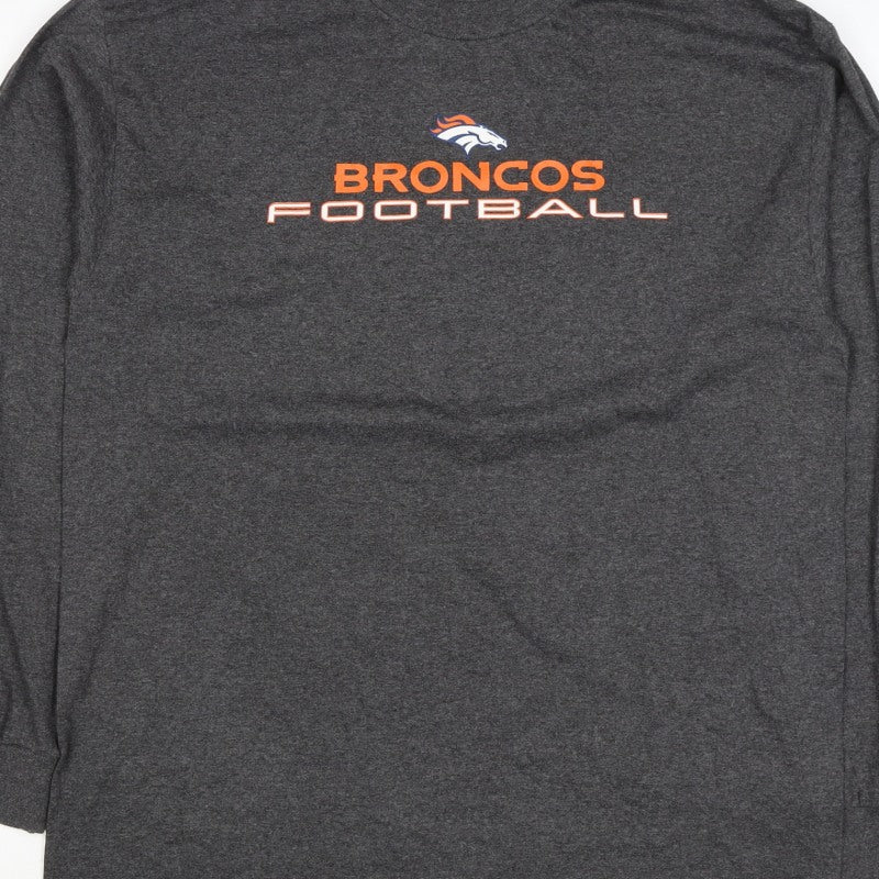 NFL Team Apparel Men’s Grey L Denver Broncos Football Sweatshirt