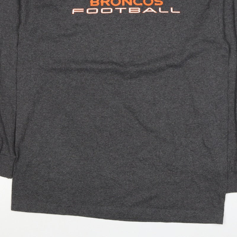 NFL Team Apparel Men’s Grey L Denver Broncos Football Sweatshirt