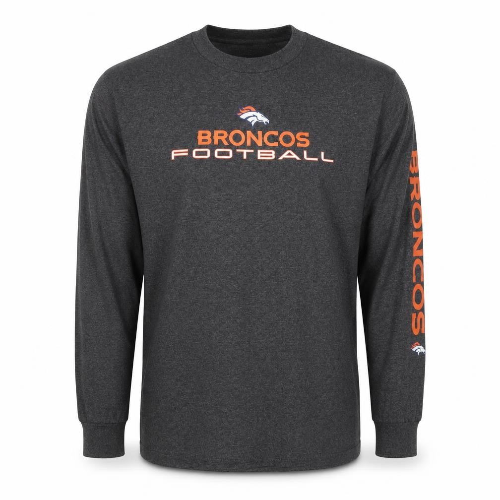 NFL Team Apparel Men’s Grey L Denver Broncos Football Sweatshirt