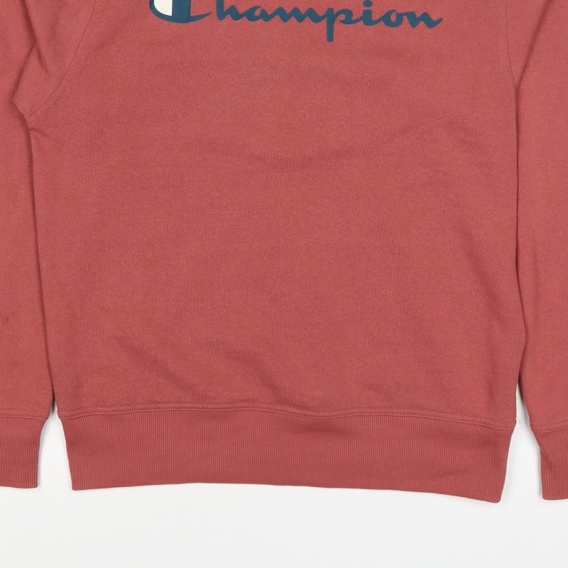 Champion Men’s Pink S Logo Graphic Crew Neck Pullover Sweatshirt