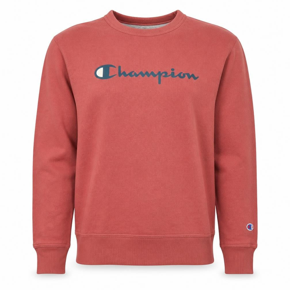 Champion Men’s Pink S Logo Graphic Crew Neck Pullover Sweatshirt