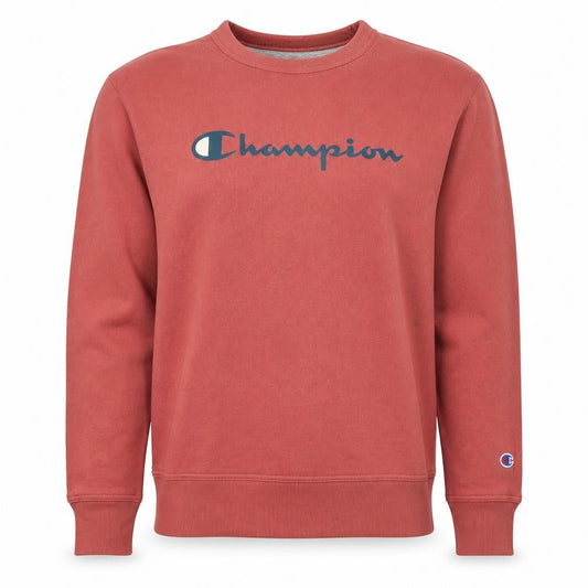 Champion Men’s Pink S Logo Graphic Crew Neck Pullover Sweatshirt