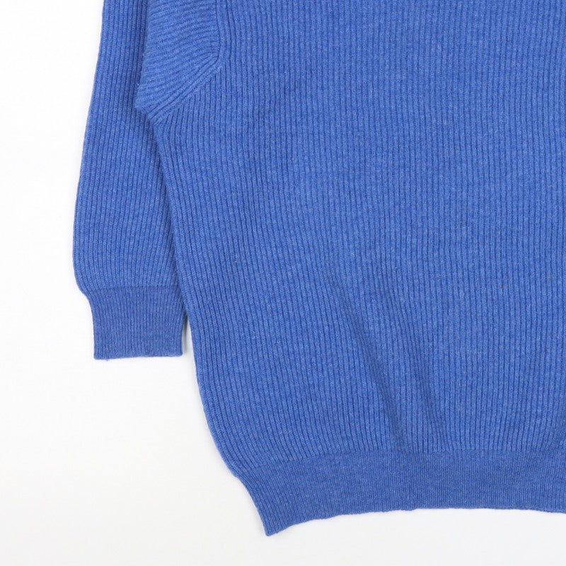 Peter Scott Men’s Blue XL Pure Wool Crew Neck Rib Knit Jumper