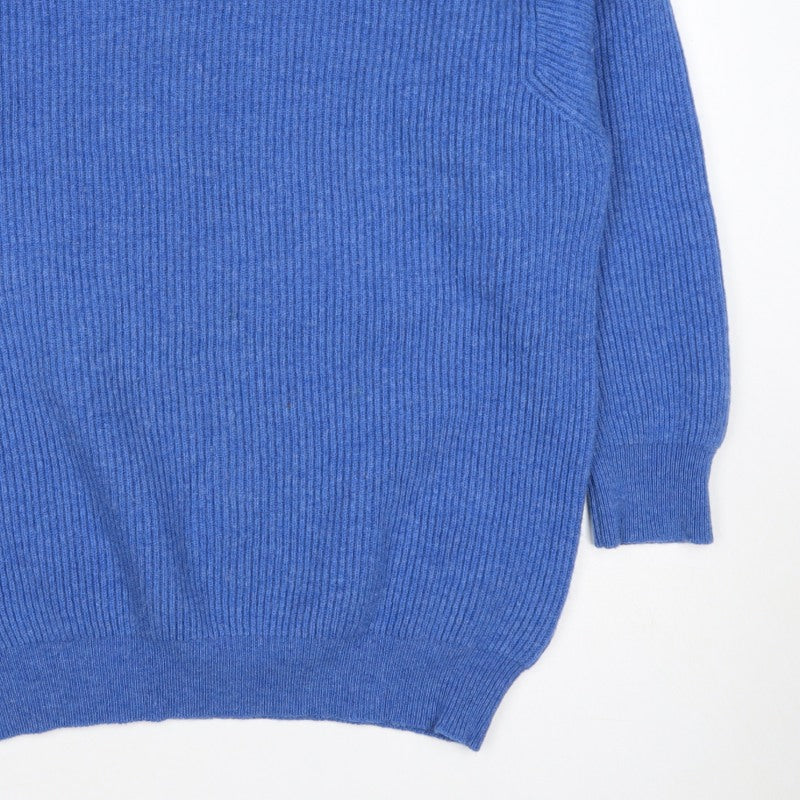 Peter Scott Men’s Blue XL Pure Wool Crew Neck Rib Knit Jumper