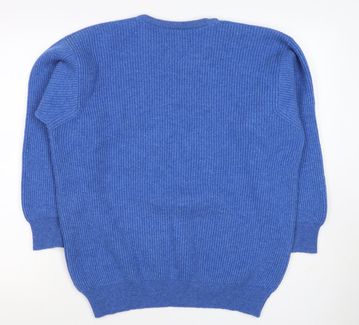 Peter Scott Men’s Blue XL Pure Wool Crew Neck Rib Knit Jumper