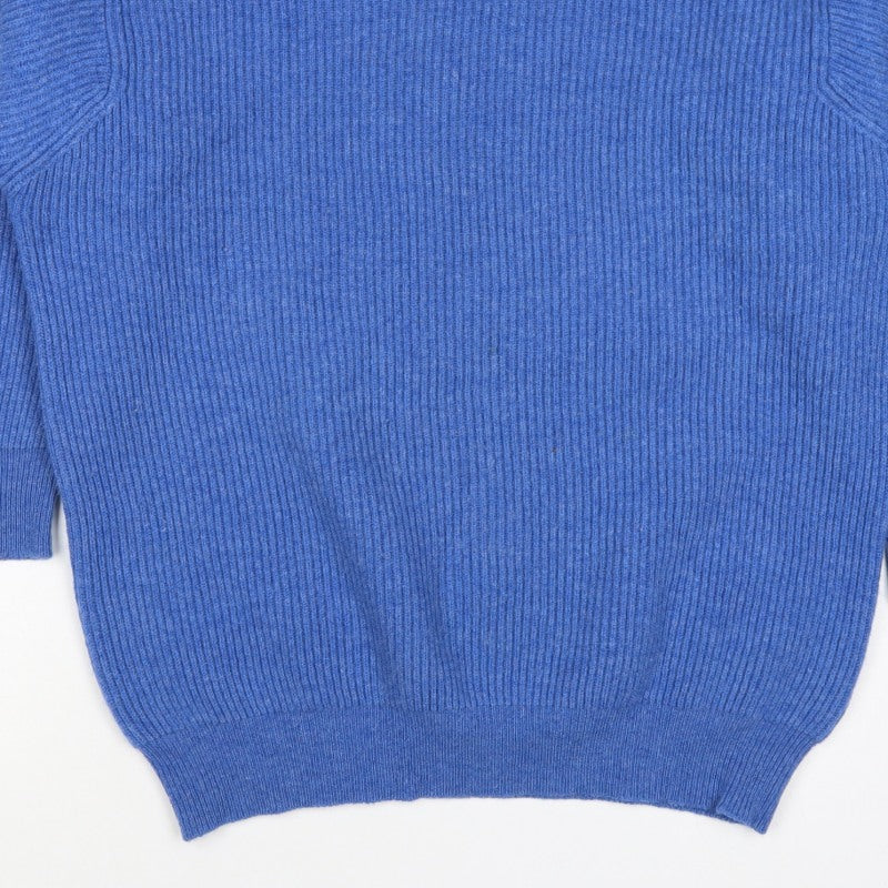 Peter Scott Men’s Blue XL Pure Wool Crew Neck Rib Knit Jumper