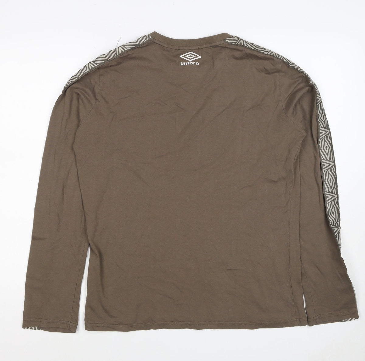 Umbro Men’s Brown Small Long Sleeve Geometric Logo T-Shirt