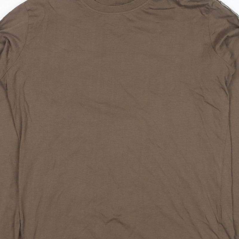 Umbro Men’s Brown Small Long Sleeve Geometric Logo T-Shirt