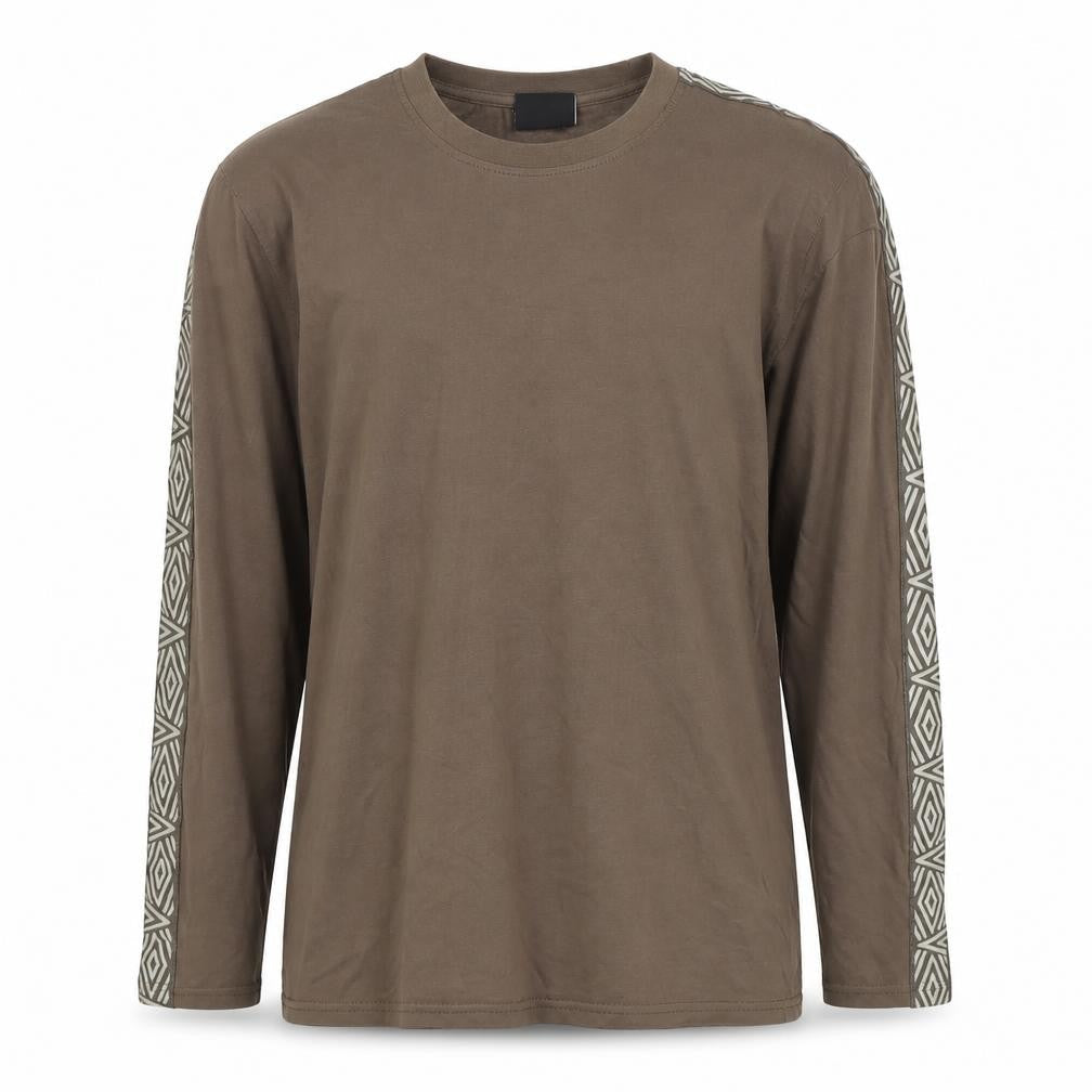 Umbro Men’s Brown Small Long Sleeve Geometric Logo T-Shirt