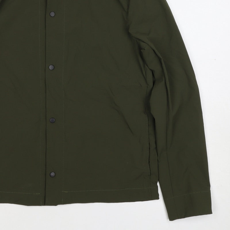 Zara Men’s Green M Lightweight Snap Front Jacket Zip Pockets