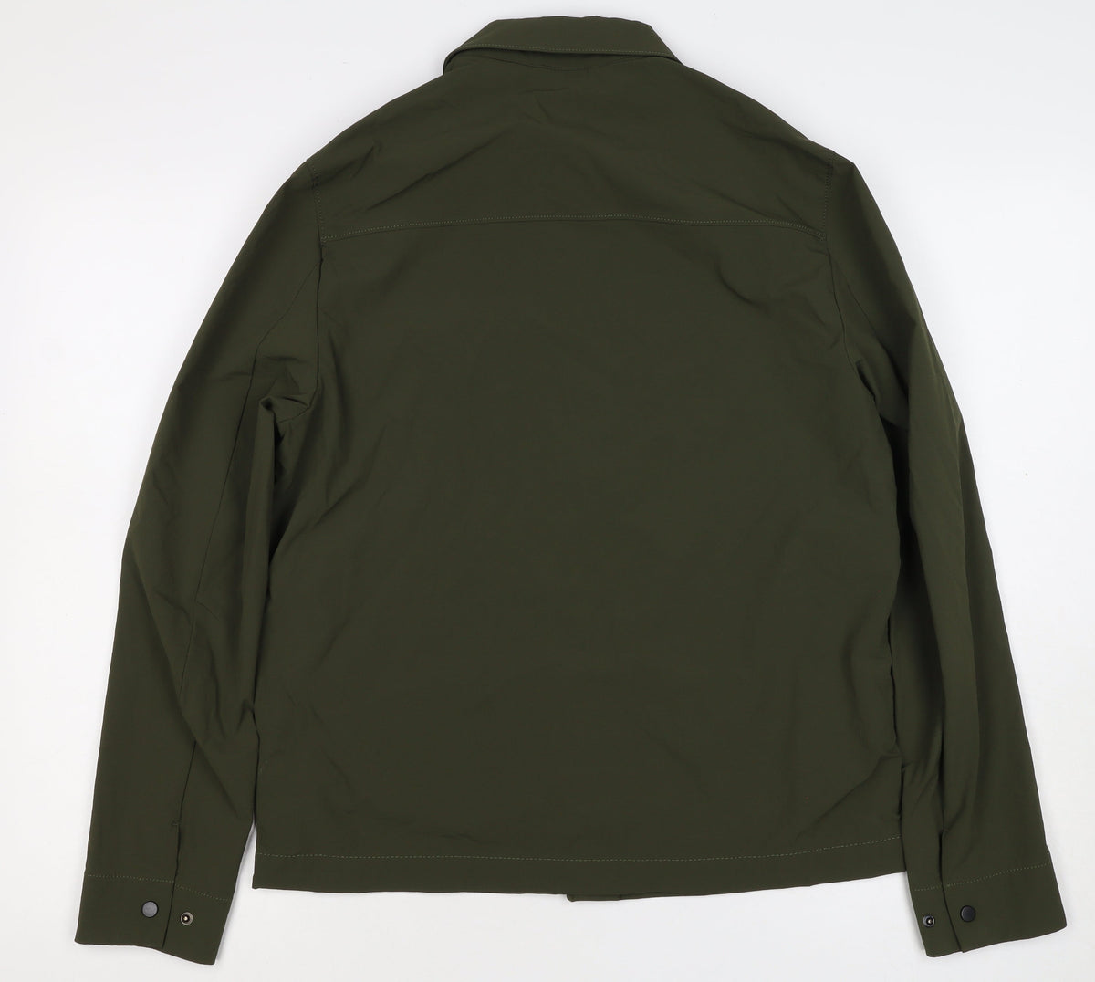 Zara Men’s Green M Lightweight Snap Front Jacket Zip Pockets