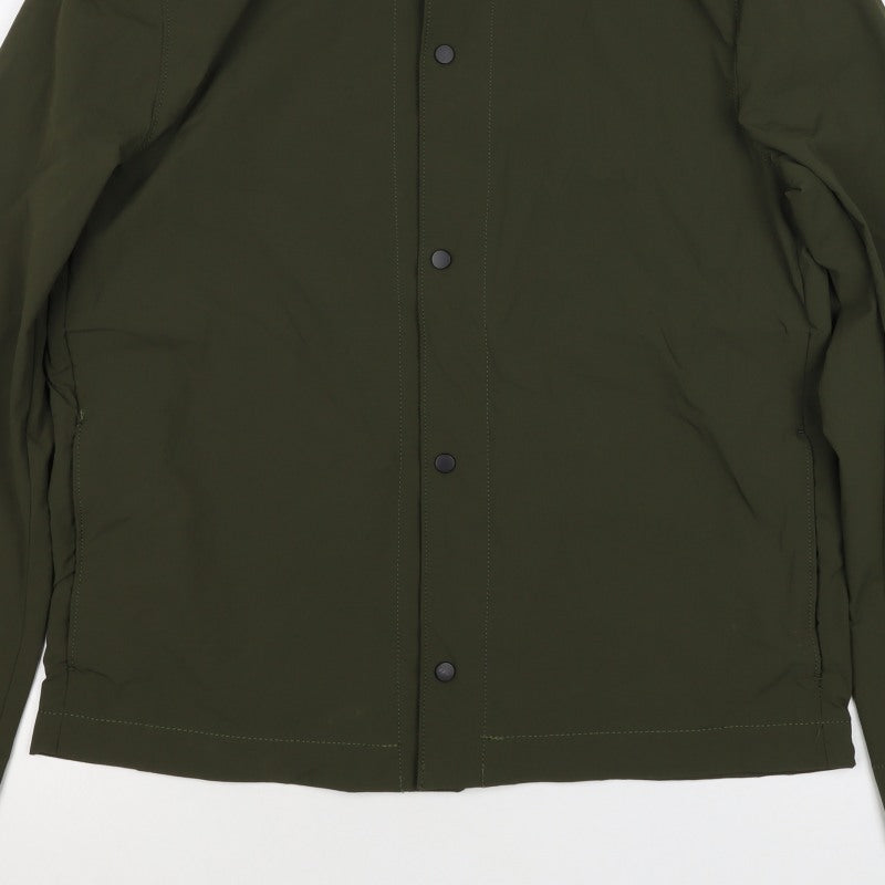 Zara Men’s Green M Lightweight Snap Front Jacket Zip Pockets