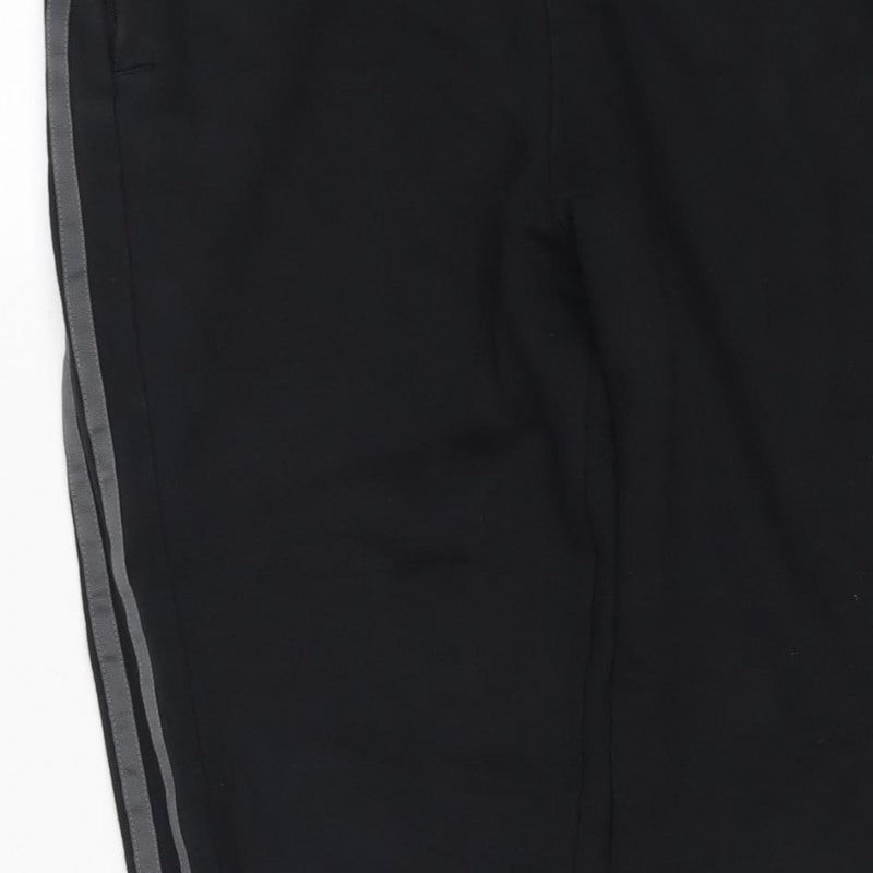 Adidas Boys Black 13-14 Years Track Pants Trefoil 3 Stripe