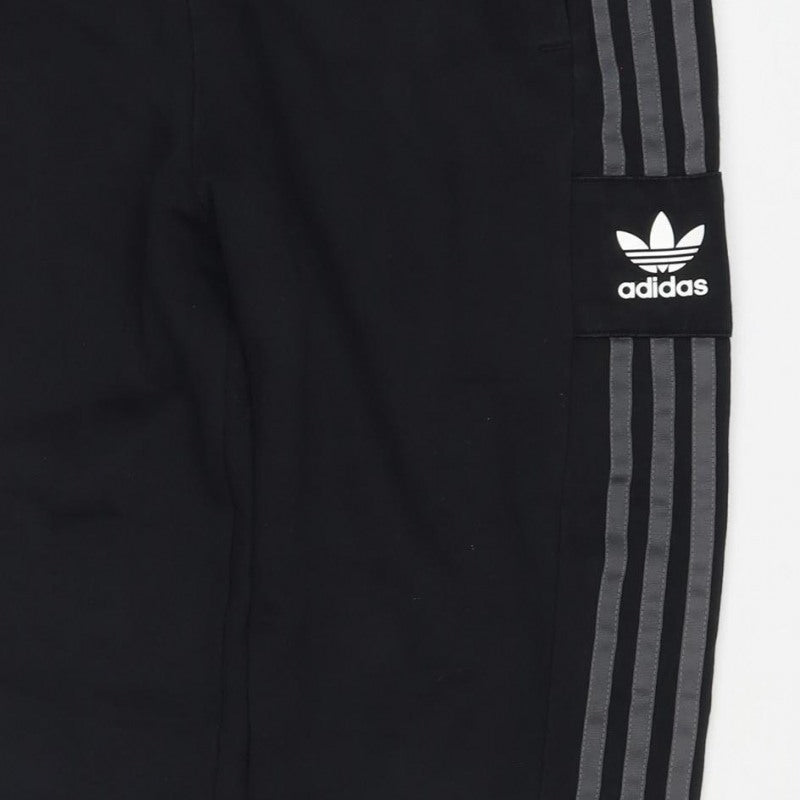 Adidas Boys Black 13-14 Years Track Pants Trefoil 3 Stripe