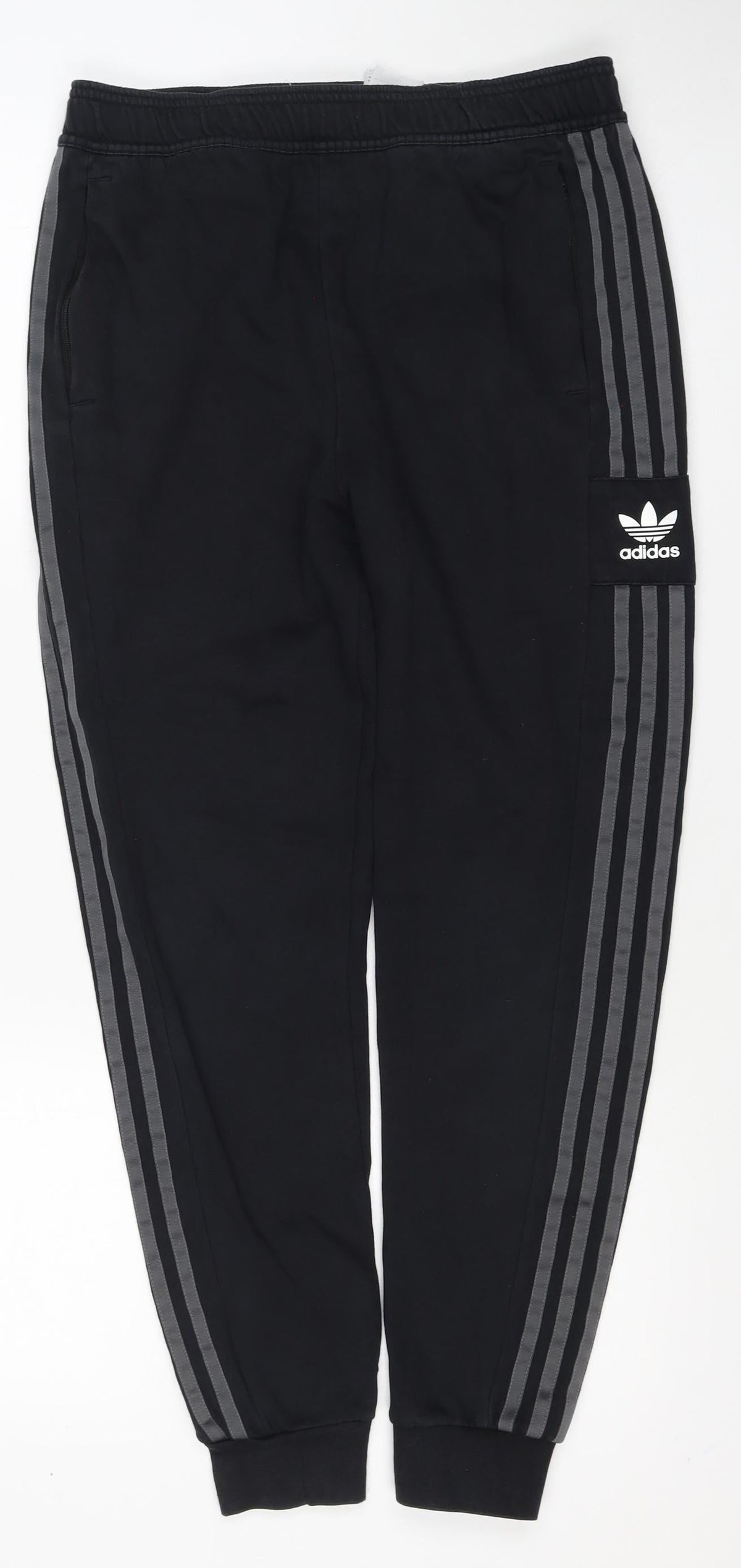 Adidas Boys Black 13-14 Years Track Pants Trefoil 3 Stripe
