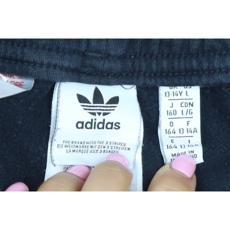 Adidas Boys Black 13-14 Years Track Pants Trefoil 3 Stripe