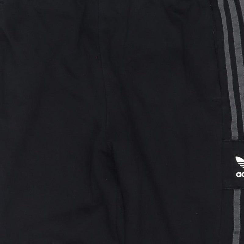 Adidas Boys Black 13-14 Years Track Pants Trefoil 3 Stripe