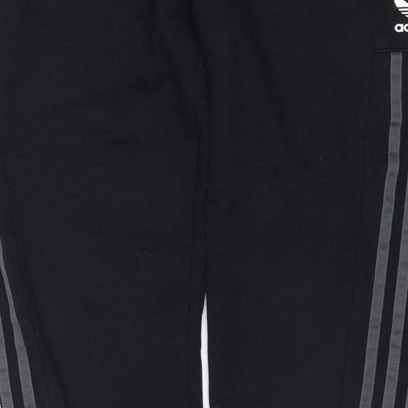 Adidas Boys Black 13-14 Years Track Pants Trefoil 3 Stripe
