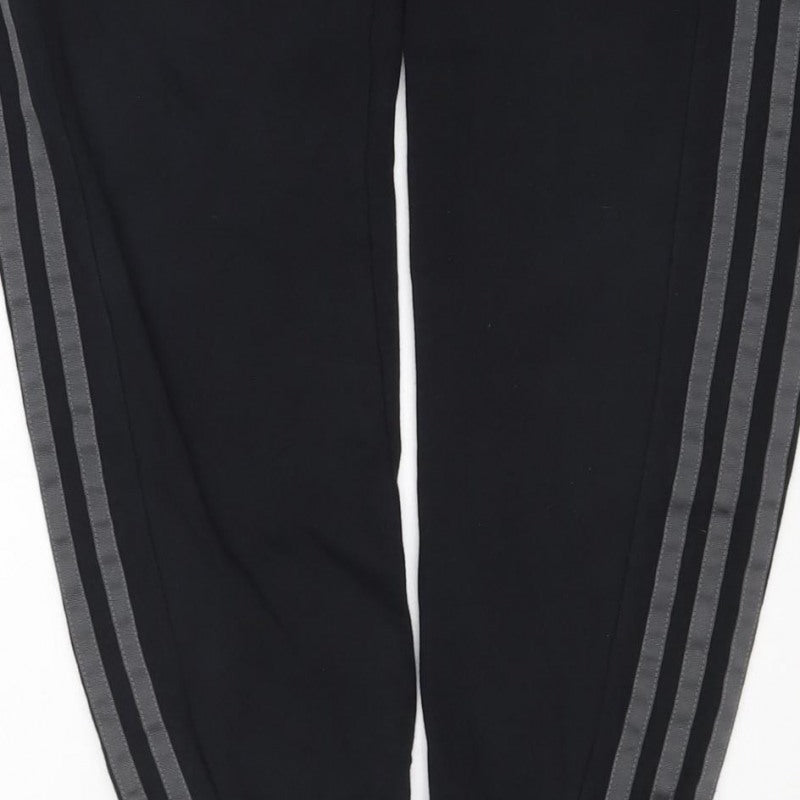 Adidas Boys Black 13-14 Years Track Pants Trefoil 3 Stripe