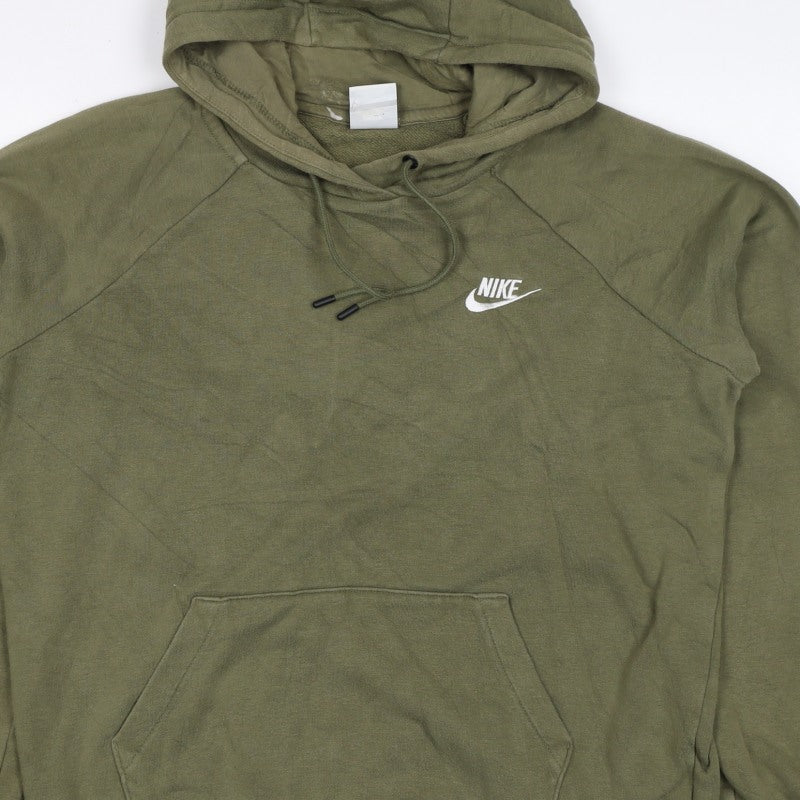 Nike Men’s Green M Pullover Hoodie Embroidered Logo Pocket