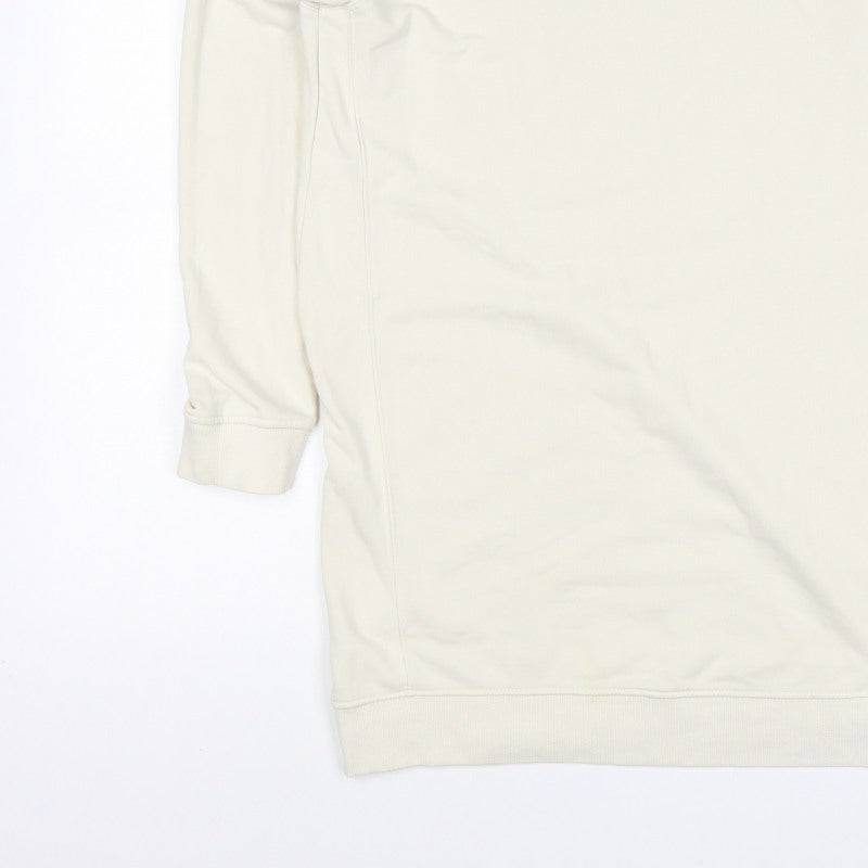 Brave Soul Men's Ivory S Longline Crew Neck Pullover Sweatshirt