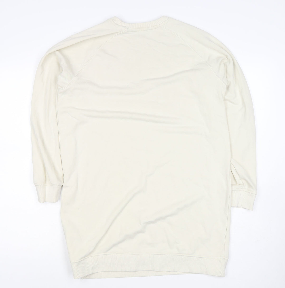 Brave Soul Men's Ivory S Longline Crew Neck Pullover Sweatshirt