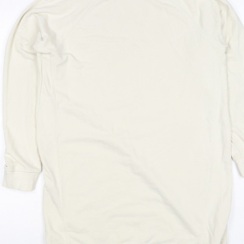 Brave Soul Men's Ivory S Longline Crew Neck Pullover Sweatshirt
