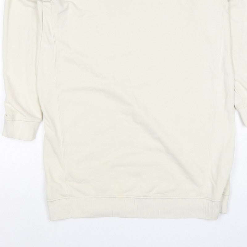 Brave Soul Men's Ivory S Longline Crew Neck Pullover Sweatshirt