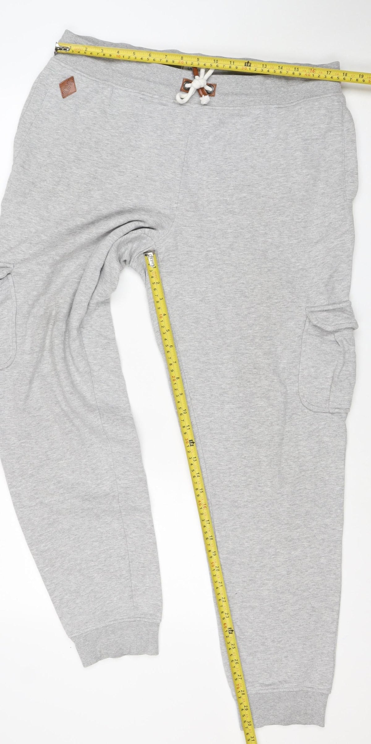 Livergy Men’s Grey XL Fleece Jogger Sweatpants Drawstring Cuffed