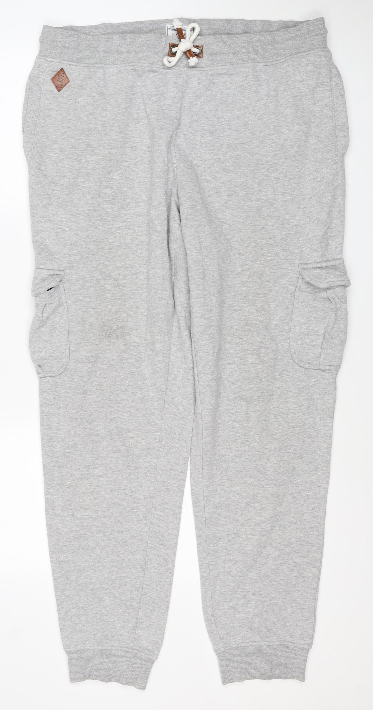 Livergy Men’s Grey XL Fleece Jogger Sweatpants Drawstring Cuffed