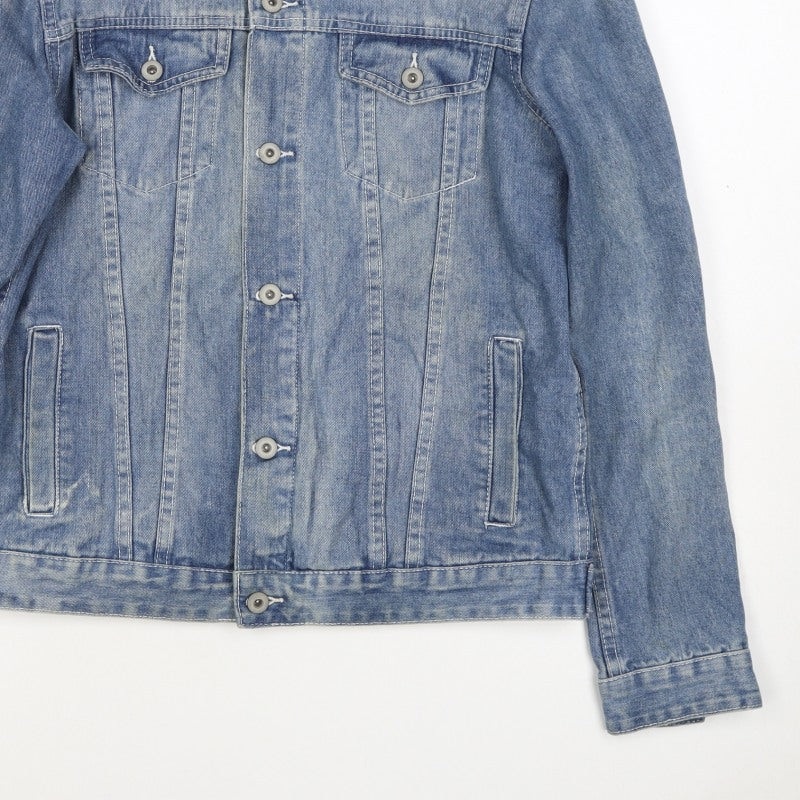 ASOS Men's Blue M Cotton Denim Basic Jacket Button Pockets