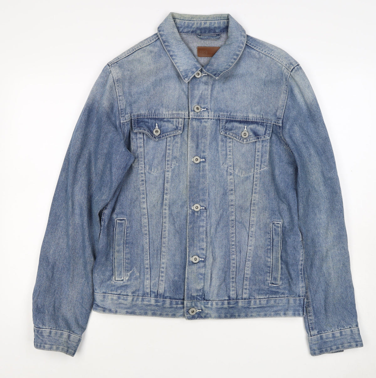 ASOS Men's Blue M Cotton Denim Basic Jacket Button Pockets
