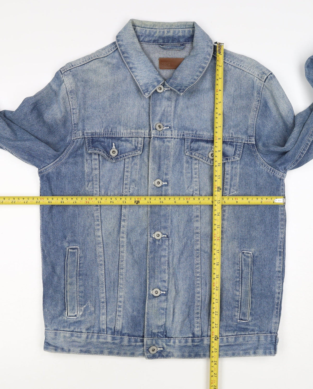 ASOS Men's Blue M Cotton Denim Basic Jacket Button Pockets